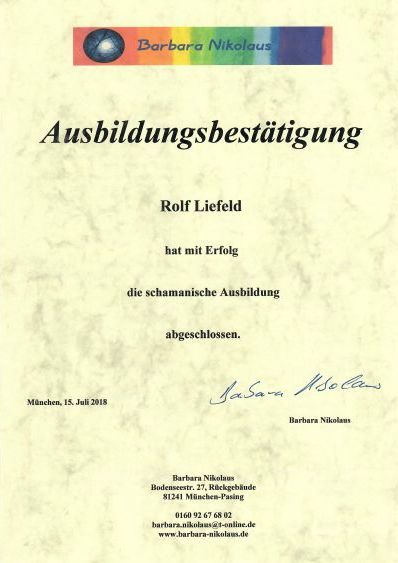 Rolf Liefeld Ausbildung Schamane